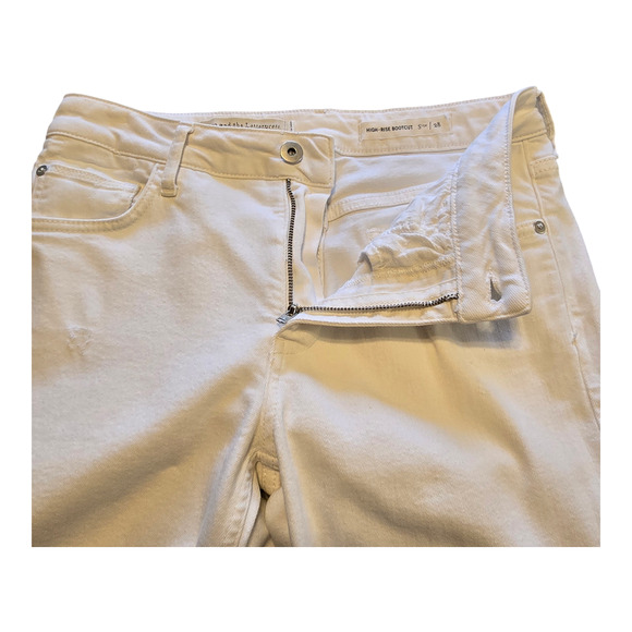 Pilcro and the Letterpress Jeans Womens 28 White High Rise Bootcut Casual Grunge - Picture 6 of 15